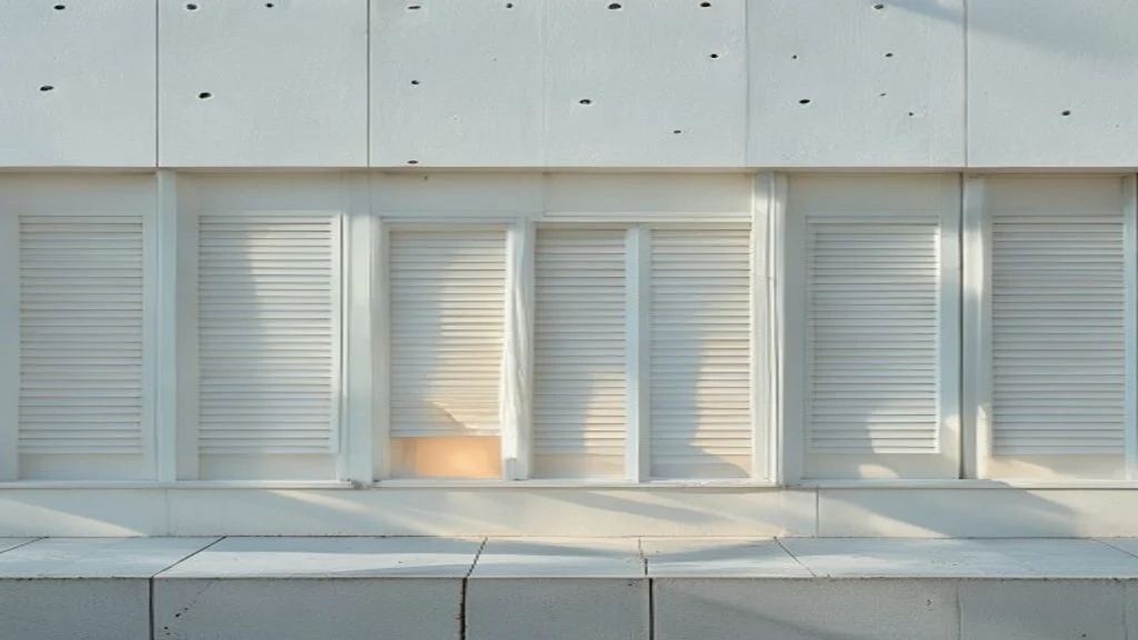 Fassade mit einheitlichen weißen Fensterläden, von denen einer offen ist und warmes Licht durchlässt – Sinnbild für die bessere Sichtbarkeit von Blog-Inhalten für KI-Zitate.