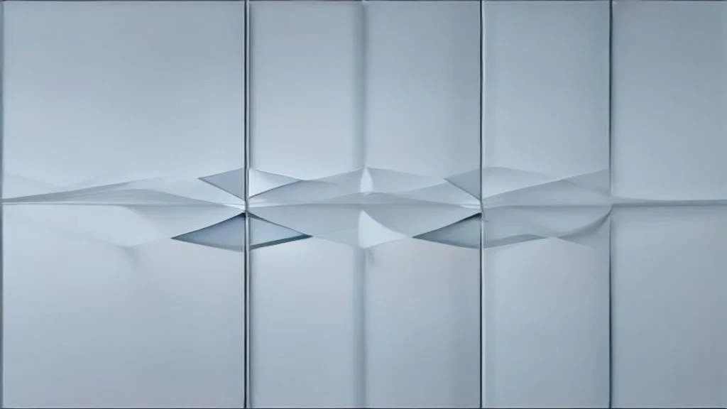 Mehrere transparente Glasscheiben überlagern ein gefaltetes Relief, das in der gemeinsamen Schnittfläche klar erscheint und die gebündelte Content-Optimierung für verschiedene KI-Modelle symbolisiert.